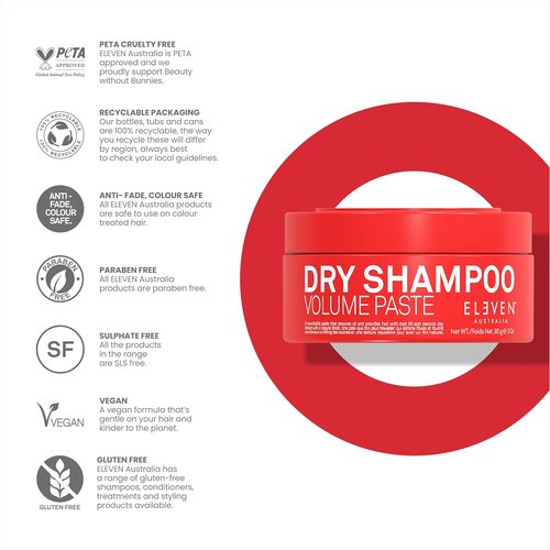 ELEVEN AUSTRALIA Dry Shampoo Volume Paste - Lightweight Formula for Men & Women, Adds Texture & Freshness