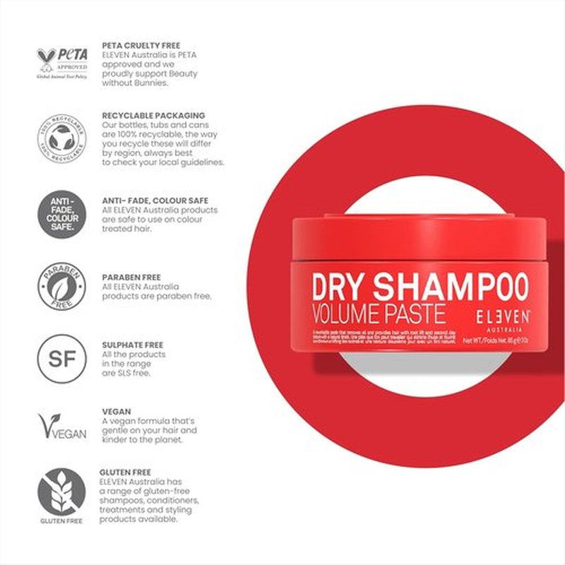 ELEVEN AUSTRALIA Dry Shampoo Volume Paste - Adds Texture & Freshness, Lightweight Formula for All Hair Types