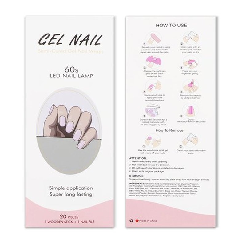 JMEOWIO Gel Nail Stickers Gold Line French Tip Semi Cured Gel Nail Strips Wraps UV/LED Nails Art Design Decoration Accessories