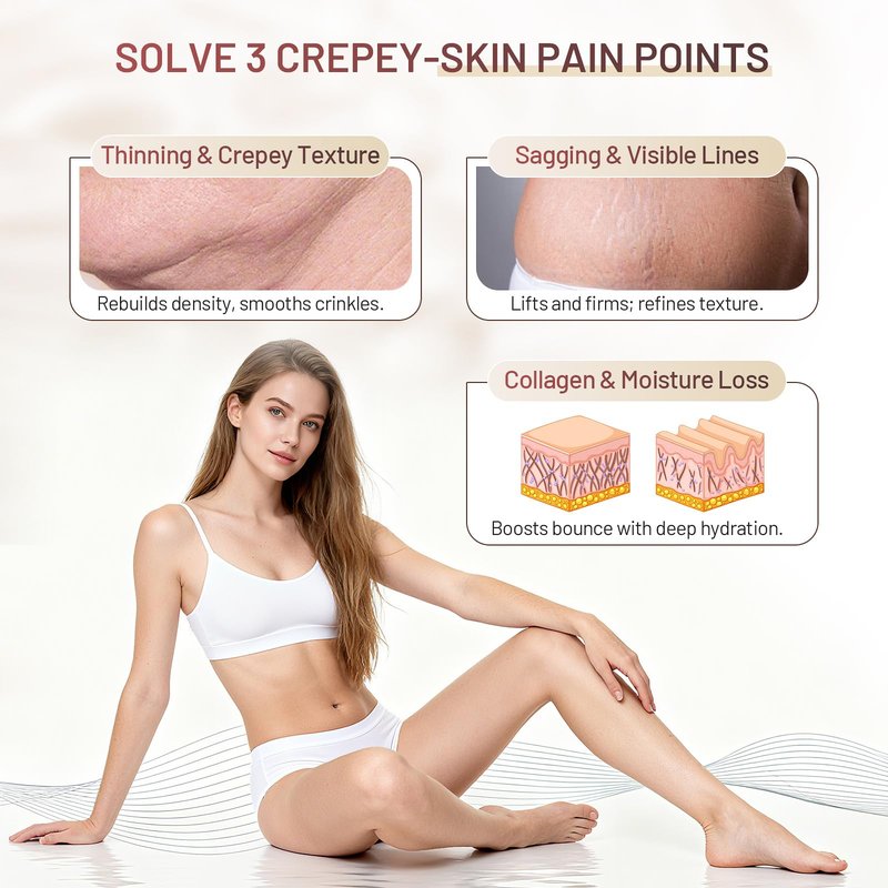 ZZILME Moisturizing Crepe Fix Cream – Tightens and Firms Neck, Face & Body, Anti Wrinkles for Crepey and Sagging Skin, Gift for Women & Men, 4.23 Fl Oz