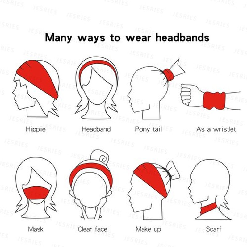 Jesries Women's Workout Headbands Non Slip Sport Sweatbands Yoga Hairbands for Travel Fitness Athletic Elastic Moisture Wicking for Girls