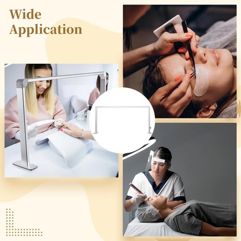 Nail Table Light Foldable - Nail Light for Desk, Square Led Frame Manicure Nail Desk Lamp for Tattoo Lash Tech, 3 Color Temperature 4000k-6500k
