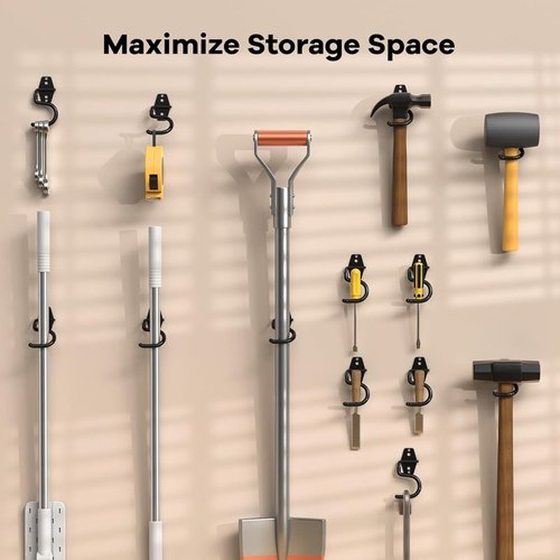 HUPBIPY Heavy-Duty Metal Garage Hooks - 6 Pack S Hooks for Tool Hangers & Storage Solutions