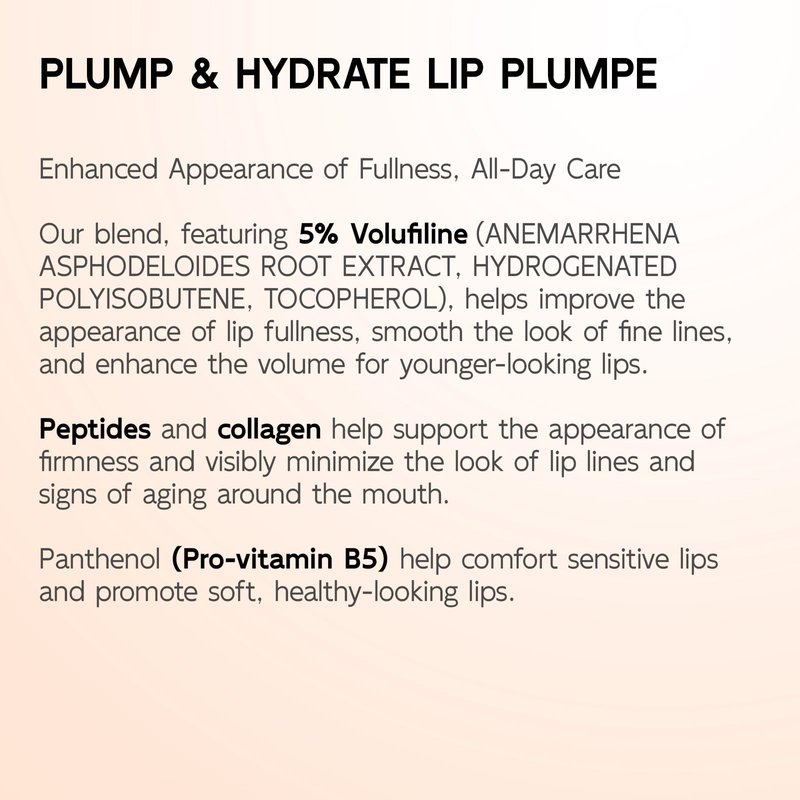 YouthVibe 5% Volufiline Lip Plumper, Nourishing & Anti Aging Over Time with Squalane, Shea Butter, Collagen, Peptide & PDRN - No Burning, No Tingling for Gentle Daily Plumping, 0.35 Ounce (Pack of 1)