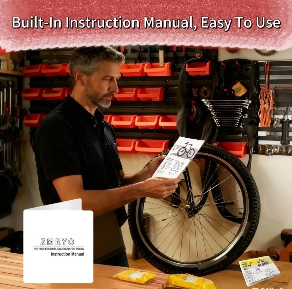 ZMRYO Bike Tire Repair Kit, 80 PCS Bike Tube Patch Kit with Bike Tire Levers, Bike Tire Patch and Tire Repair Glue, Bike Patch Kit for Mountain and Road Bike