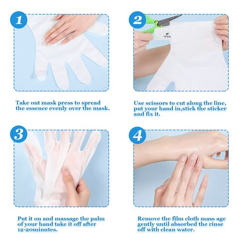Permotary Moisturizing Hand Mask Gloves for Dry Skin, 6 Pairs, Milk Scented