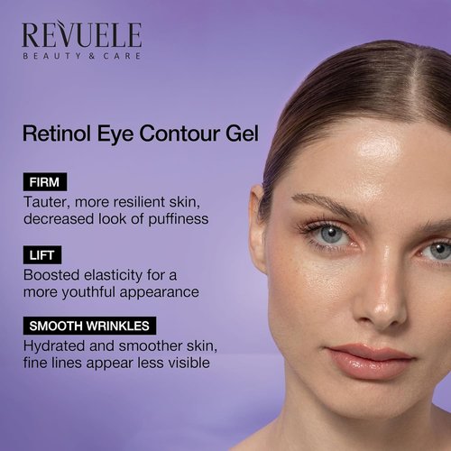 Revuele Retinol Eye Contour Gel - Anti-Aging Formula for Fine Lines, Puffiness & Dark Circles | 0.85 fl. oz.