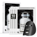 HEALOINE Deep Collagen Face Mask with Hyaluronic Acid, Overnight 500ppm High Concentration Hydrolyzed Collagen Mask, Firming Korean Face Mask for Women 30g*10ea