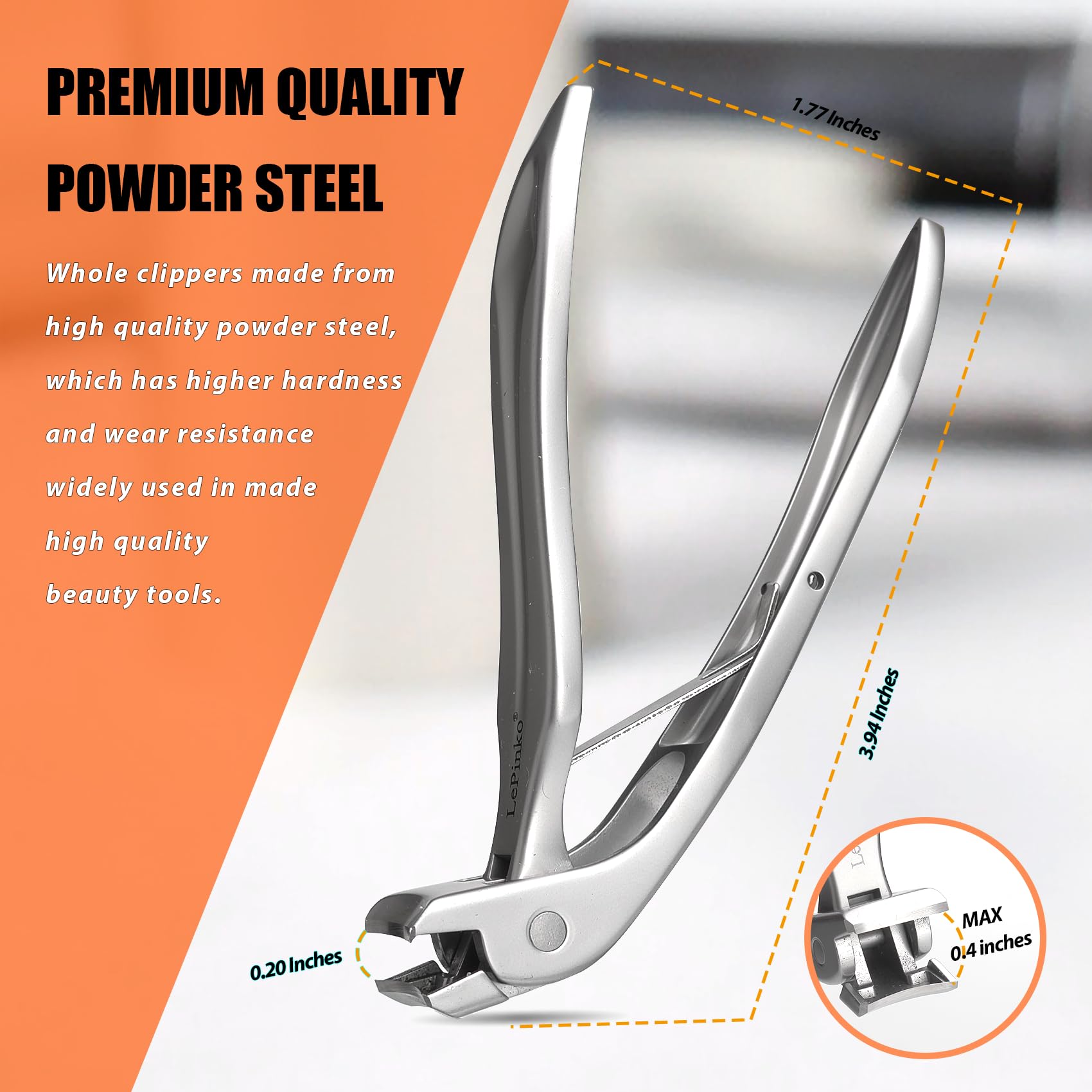 Angled Head Large Toenails Clippers for Seniors, Nail Clipper for Thick Toenails and Fingernails, Nail Cutter with Catcher, Nano Glass Nail Buffer, Gifts for Stocking Stuffers Men Women