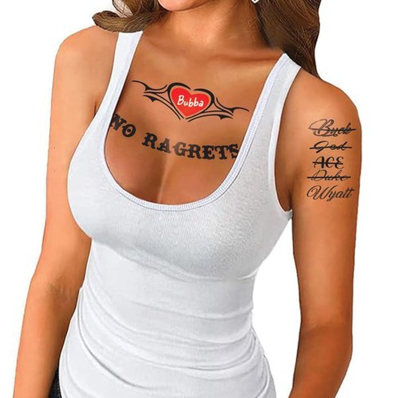Female White Trash Temporary Tattoos/Easier than makeup/Perfect for Halloween/HillBilly Costume Idea