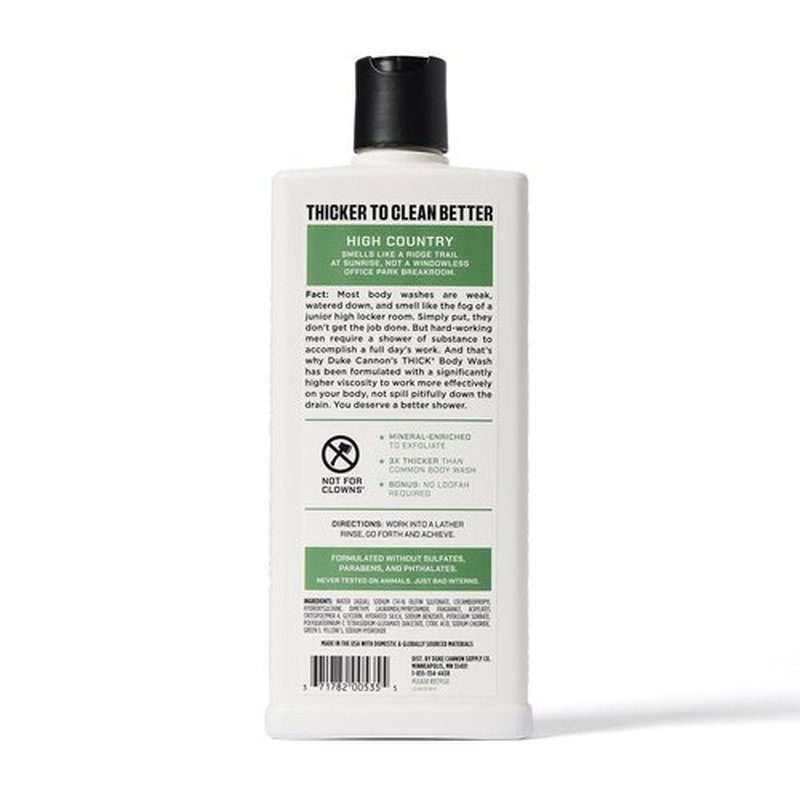 Duke Cannon Supply Co. THICK High-Viscosity Body Wash for Men the Scent Seeker Variety 4 Pack - Premium Ingredients, Plant-Based Thickeners, Superior Lather, Natural Exfoliate, 17.5 Fl Oz (4 Pack)