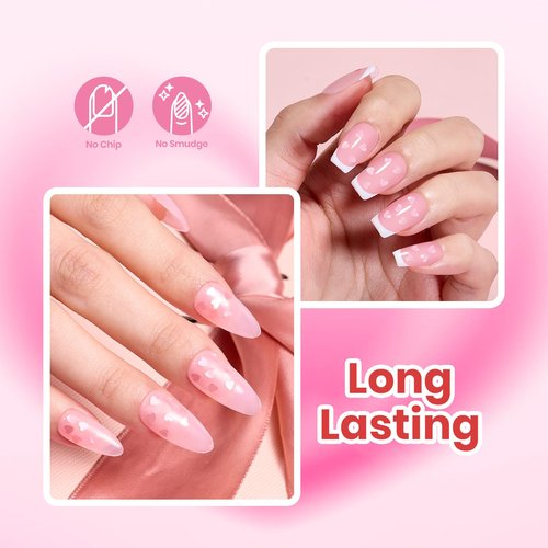 Beetles Valentines Nails Polish - Pink Heart Sweetheart Glow Glitter Nail Polish 15ml/0.51Fl Oz - Long-Lasting Quick Dry Nail Polish DIY Nails Art Spring Valentines Nails Gifts for Her