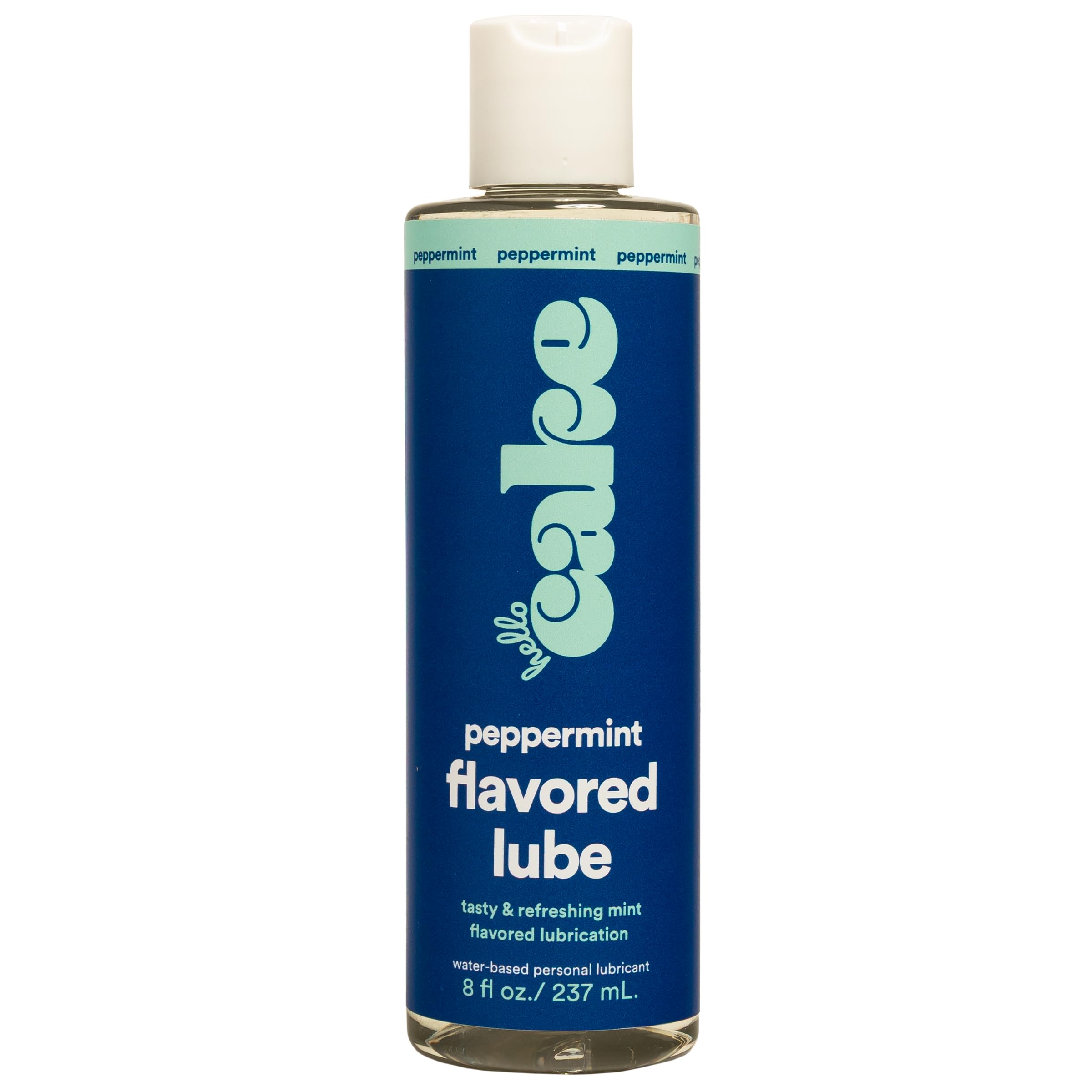 Hello Cake Peppermint Flavored Lube - Water-Based Personal Lubricant - Vegan, Sugar-Free, Gluten-Free - Easy Clean-Up - for Men, Women, and Couples, 8 fl oz
