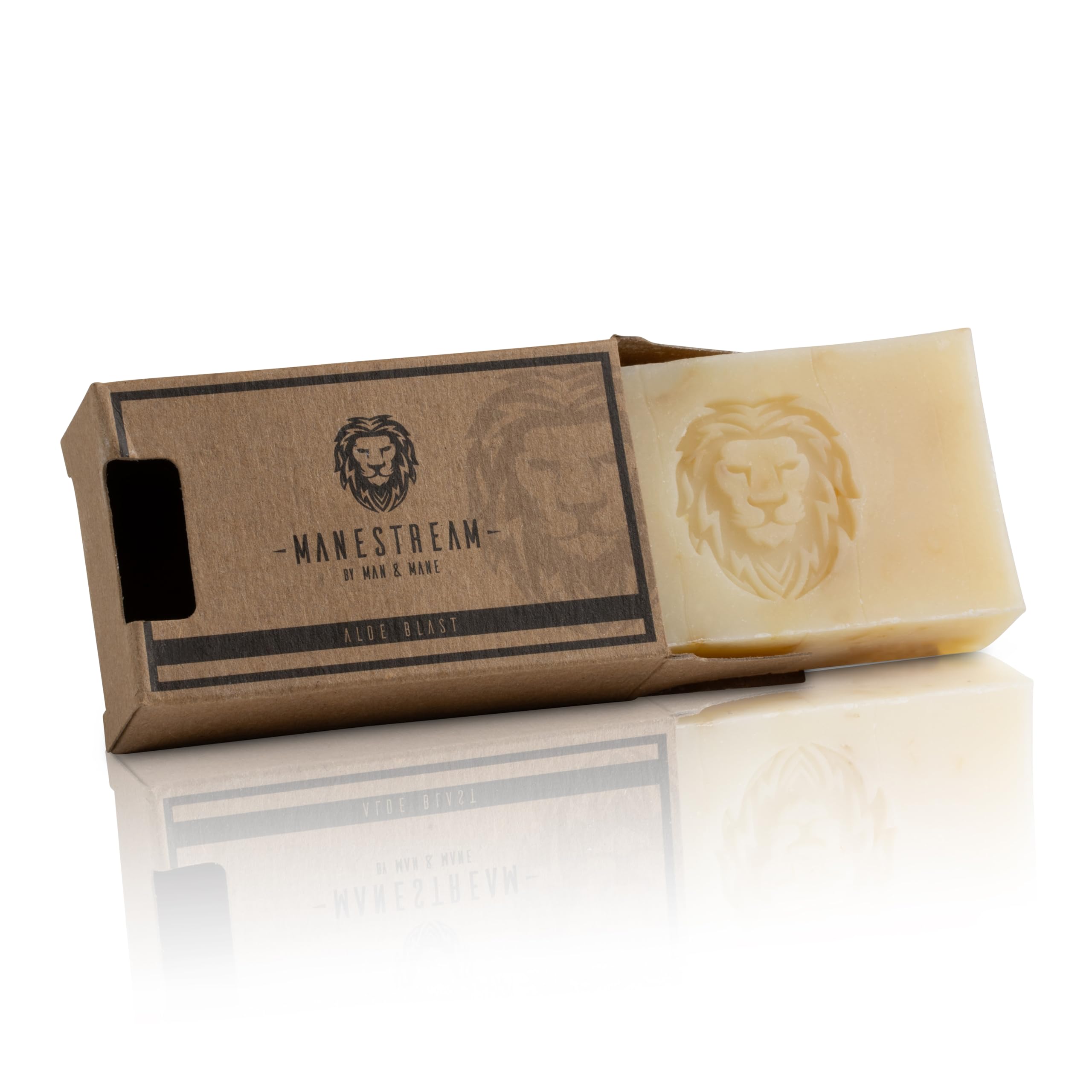 MAN & MANE Manestream Long Lasting, Mild Scented Lavender Rosemary 2-in-1 Skin and Shampoo Bar Cocoabutter, AloeVera, Natural Handmade