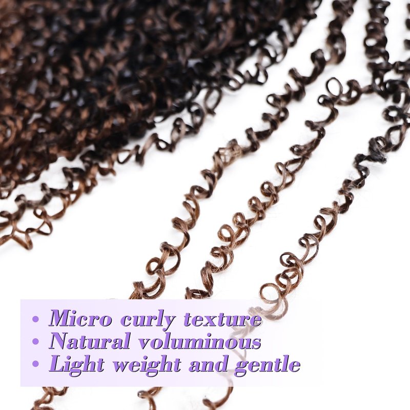 Yanky Twist Crochet Hair for black women 14 Inch 8 Packs 30 Stands/Pc,Pre-looped Fluffy Spring Mini Twist Passion Twist Ombre Brown Synthetic Crochet Braids Braiding Hair(14 Inch, T30-8P)