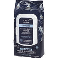 CALA for Men Cooling Face & Body Wipes, Eucalyptus Leaf Oil + Witch Hazel, Unscented Pre-Moistened Cleansing Tissues for Sweat & Grime, Soft Woven Cloth, 60 Sheets