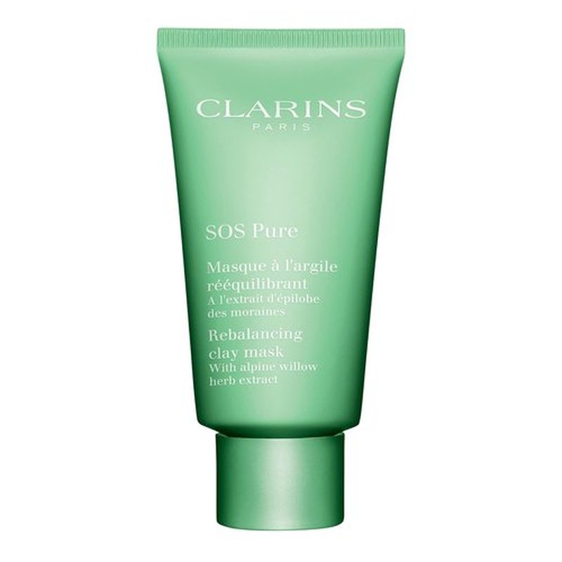 Clarins SOS Pure Rebalancing Clay Mask - Purifies & Tightens Pores for Oily/Combination Skin | 10-Minute Treatment