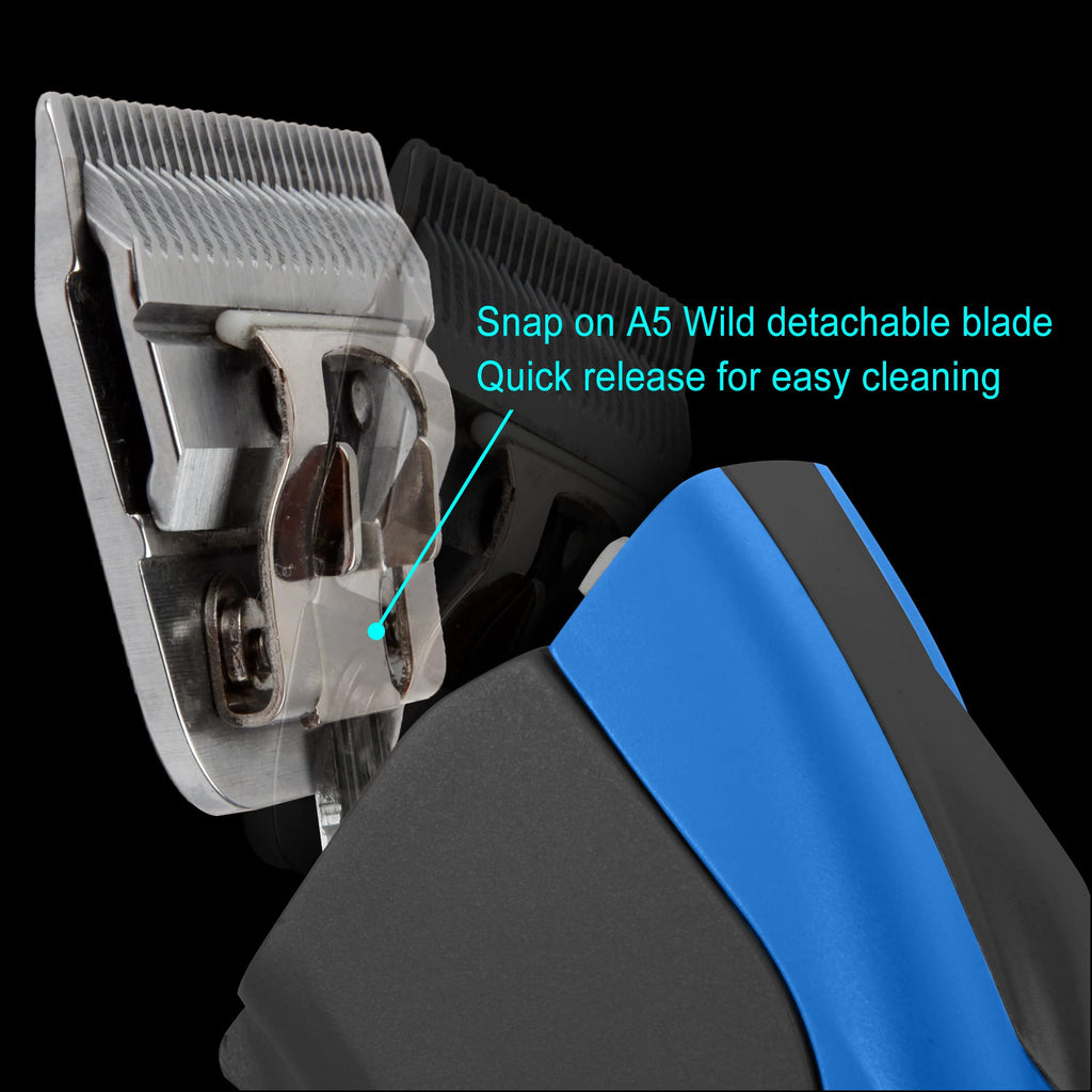 FURZONE Detachable Blade - Size 5FW Wide Blade 1/4", Made of Extra Durable Japanese Steel, Compatible with Most Andis, Oster, Wahl A5 Clippers