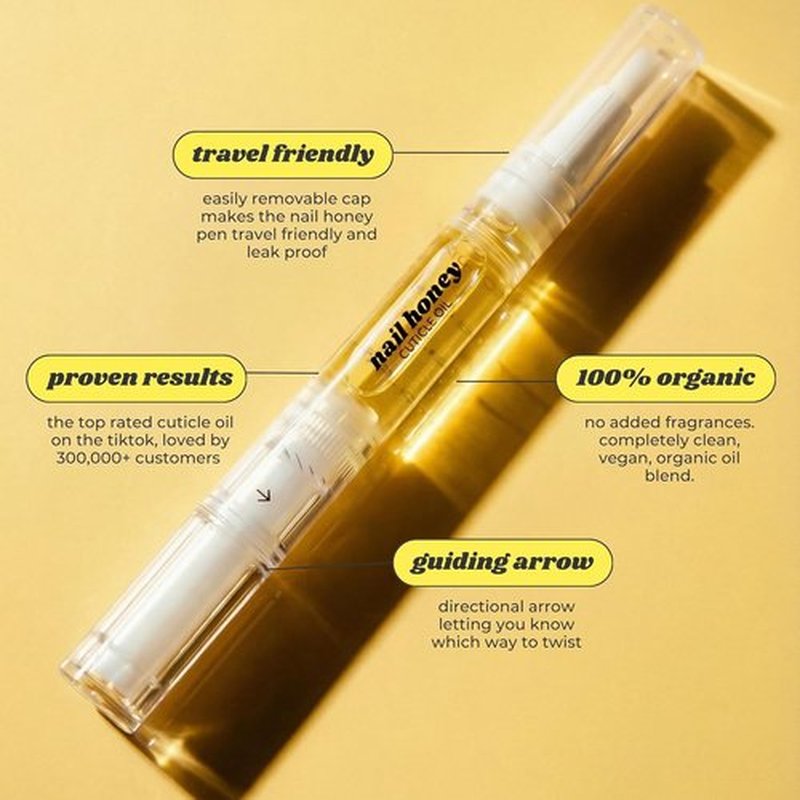 Twinkled T Nail Honey - Organic Nail Strengthening Treatment for Growth & Moisture | Yellow