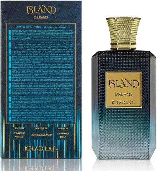 Khadlaj Island Dreams Extrait de Parfum - Long-Lasting Fruity Floral Woody Fragrance for Unisex | 3.4 Ounce