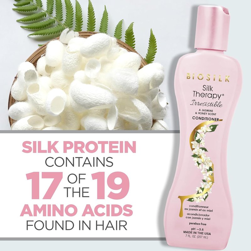 BioSilk Silk Therapy Conditioner - Moisturizing Jasmine & Honey Scent, Sulfate-Free, 7 Oz
