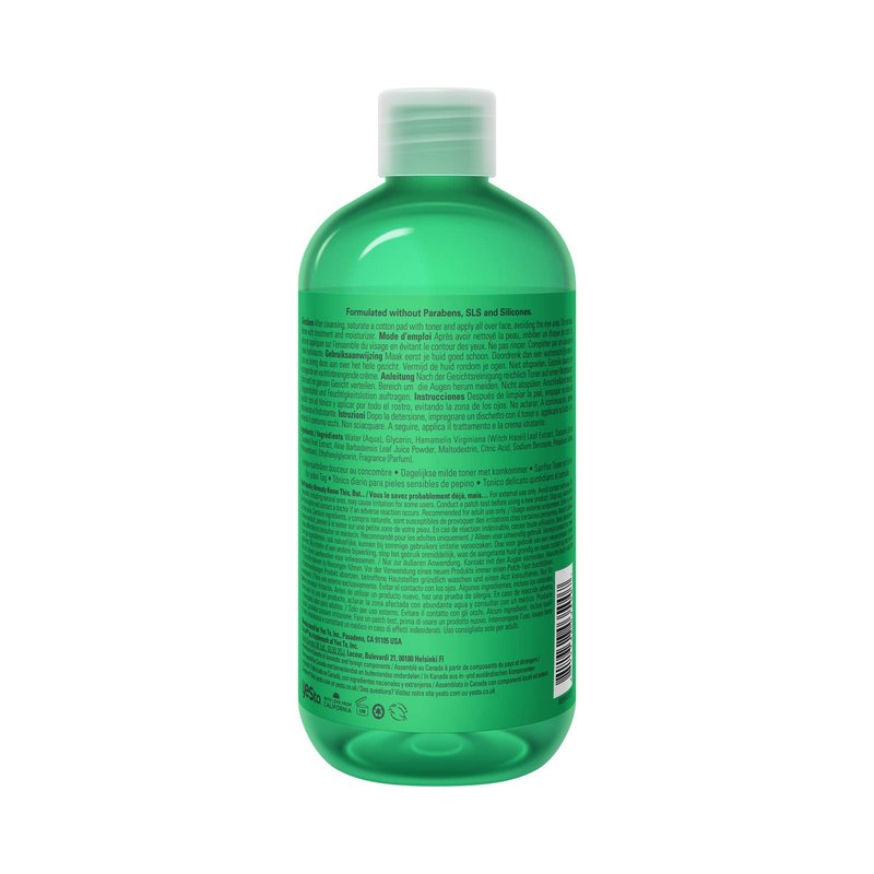 Yes To Cucumbers, Soothing + Calming Toner 12 Fl Oz, Sensitive Skin, Balance Tone, Hydrate, Nourish & Calm Skin Witch Hazel + Aloe Vera, Vegan, 97% Natural