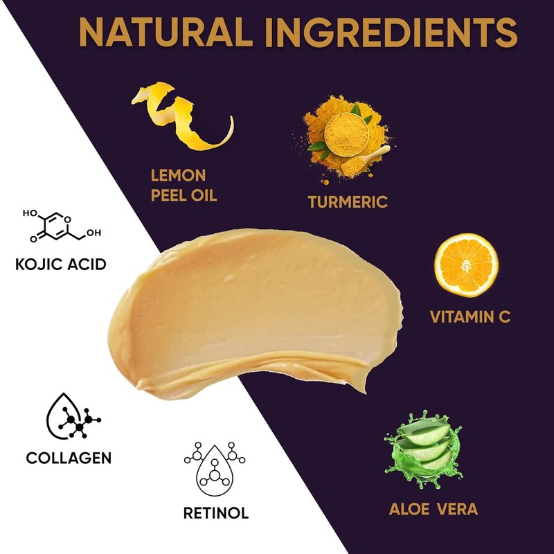 VALITIC Vitamin C & Turmeric Clay Mask - Dark Spot Corrector with Kojic Acid & Retinol - 100g Skin Care Solution
