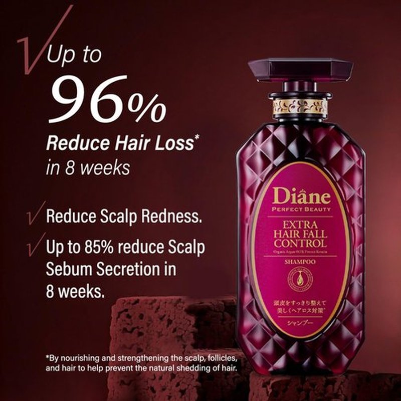 Moist Diane Anti Hair Loss Shampoo and Conditioner Set for Women & Men, Hair Thickening Shampoo for Hair Fall by Argan Oil, Keratin, Ginseng Root, Wasabi Extract in Japan 30.4 Fl Oz HAIR FALL CONTROL