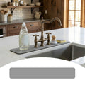 Customizable Faucet Mat for Kitchen Sink: 24" L x 4" W Grey Bathroom Counter Protector - Cuttable to Fit 2, 3 Hole & Oval Rectangle Square Faucet - Splash Guard for Irregular Sink with Soap Dispenser
