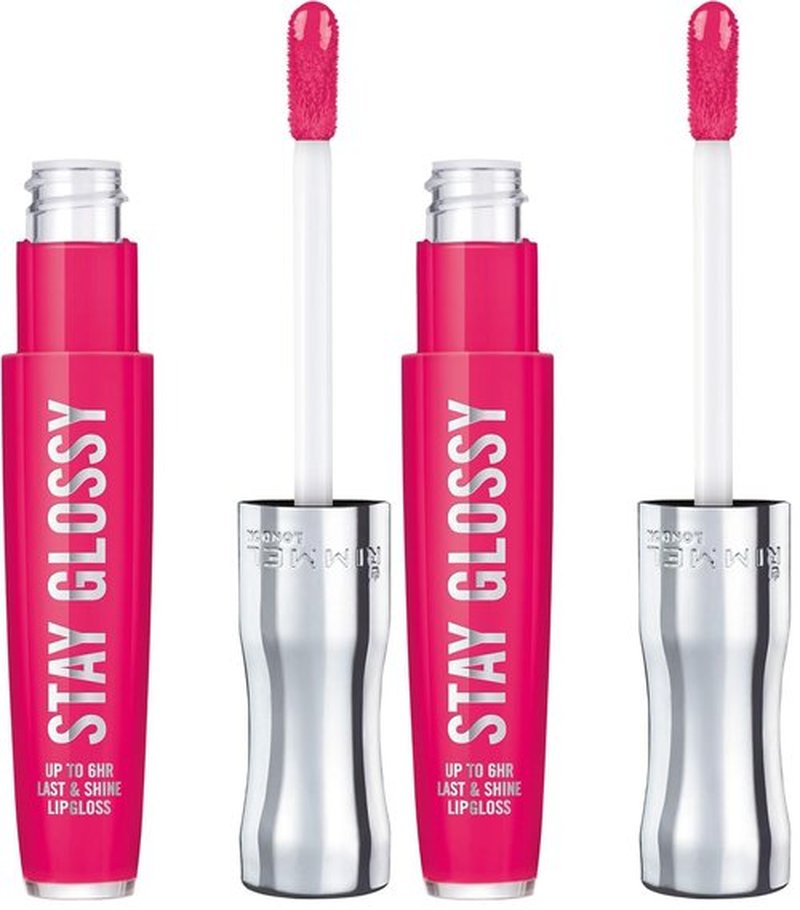 Rimmel Stay Glossy 6HR Lip Gloss, The Future is Pink, 0.18 Fl Oz (Pack of 2)