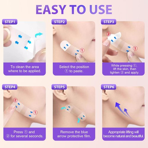 KODASNY 120PCS Face Lift Tape Invisible Face Tape Instant Lifting Neck Lift Tape Invisible for Wrinkles Overnight Sagging Skin