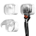 Linkidea 2 Pack Razor Holder, Waterproof Shaver Holder for Shower, Compatible with Gillette Fusion 5, Labs with Exfoliating Bar, Dorco Pace 6 Pro, Harry's 5 Blade (White)