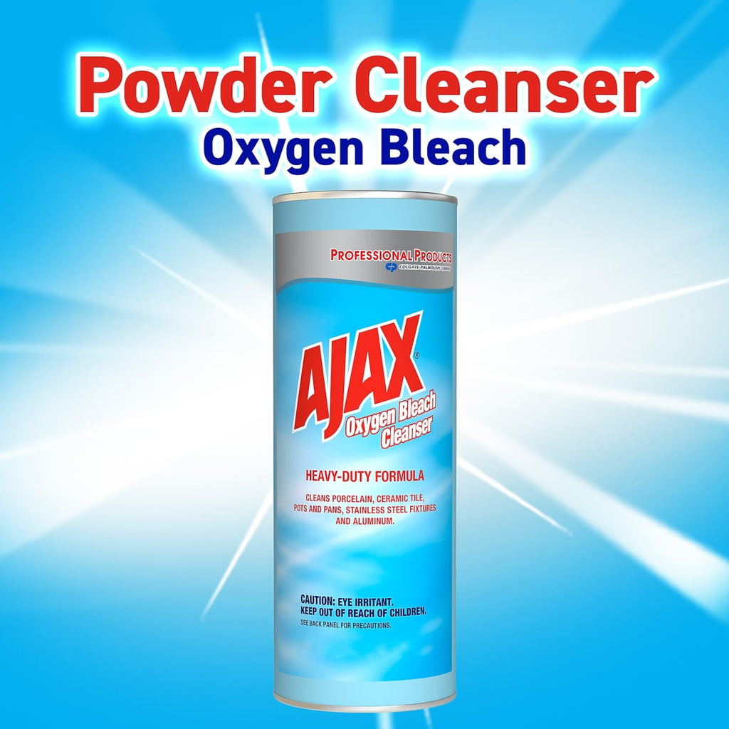 Ajax Professional Heavy Duty Oxygen Bleach Powder Cleanser 21 Oz (Pack of 2) bundled with Micro Fiber Cloth