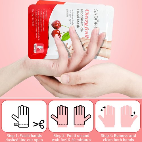 Swiffen 48 Pcs Fruits Beauty Hand Mask Bulk Hydrating Hand Moisturizing Gloves Mask for Spa Kit Skincare Gift Beauty Kits for Women