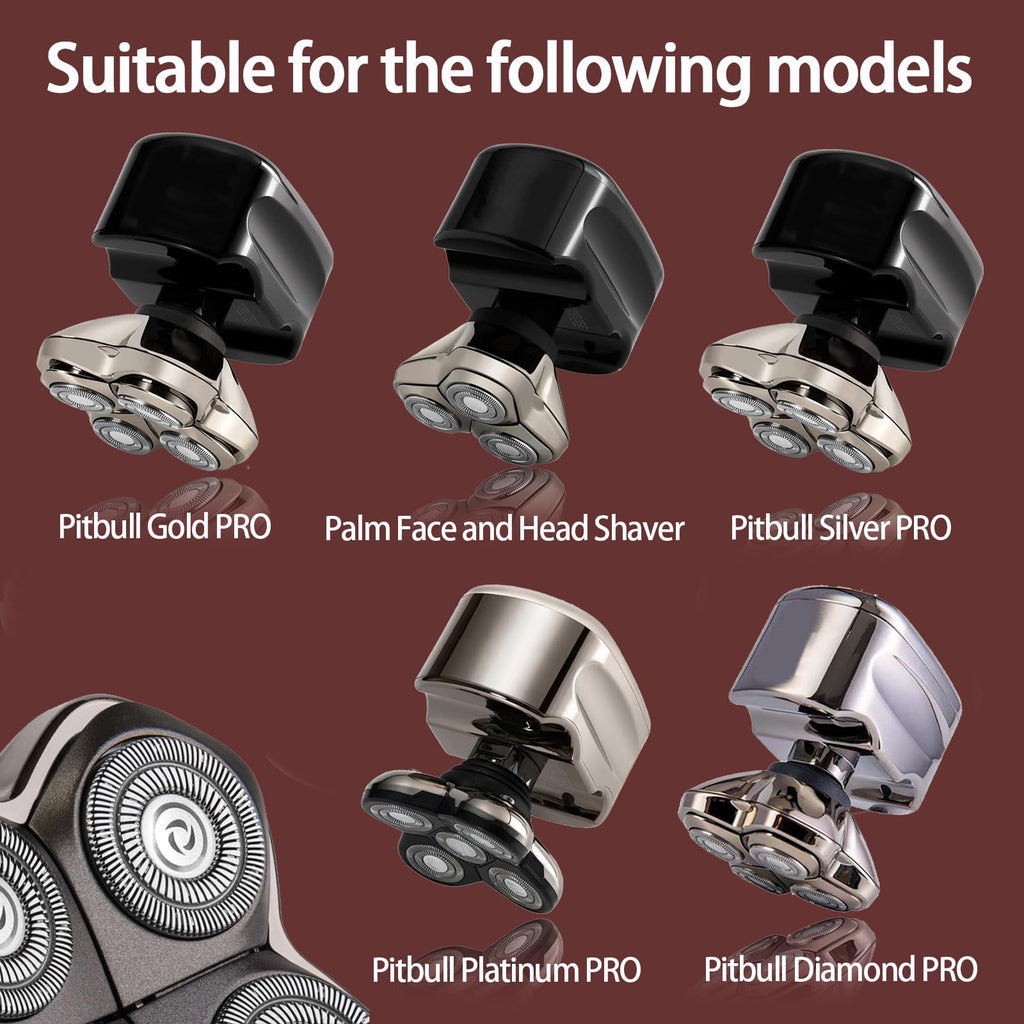 FRASAM Gold Pro 4 Head Replacement Blades for Skulls Head Shavers, Compatible with Pit Bulls Gold Pro, Platinum Pro, Silver Pro, Diamond Pro, Butterfly Kiss Pro Series… (4 Set)