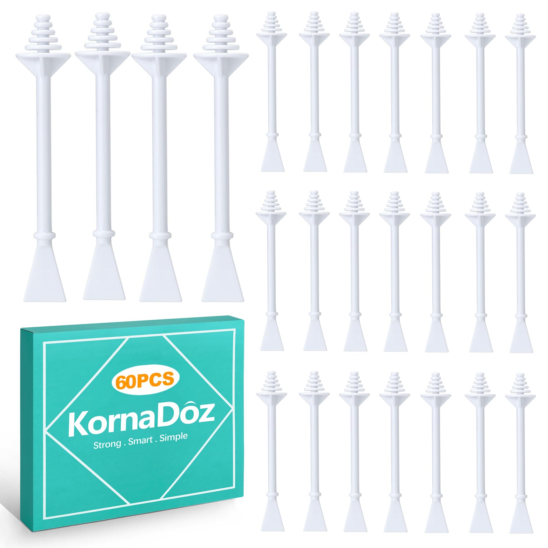 KornaDoz 60 Pieces Nose Hair Wax Applicator Sticks, Nasal Hair Remover & Ear Wax Sticks for Nostril Cleaning, Painless Facial Hair Removal for Men and Women
