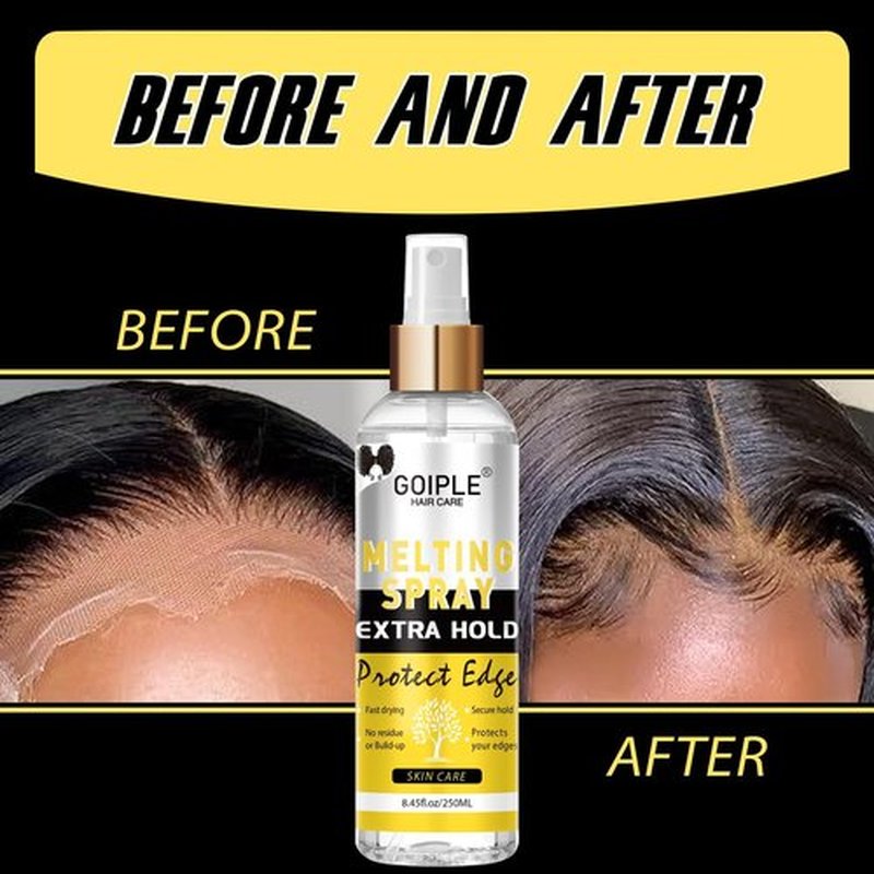8.45 fl oz Lace Melting and Holding Spray Glue-Less Hair Adhesive for Wigs, Lace Bond Adhesive Spray Wig Spray for Closure Wigs Closure Front Extensions, Strong Natural Finishing Hold with Control