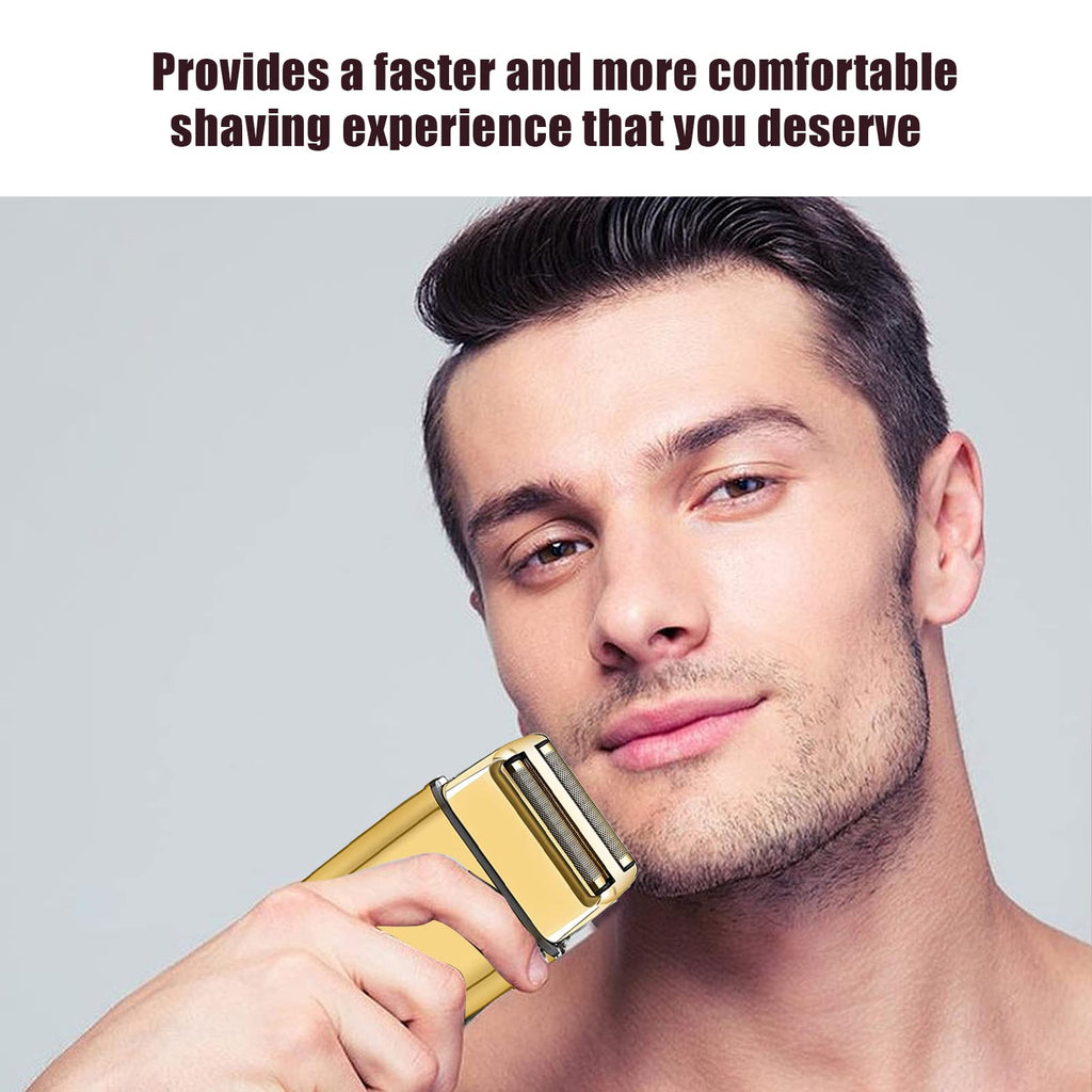 VALLNEI Replacement Foil and Cutters Compatible with BaBylissPRO Double Foil Shaver, Replacement Foil Compatible with BaBylissPRO FXFS2 Shaver,2 PACK (Golden)