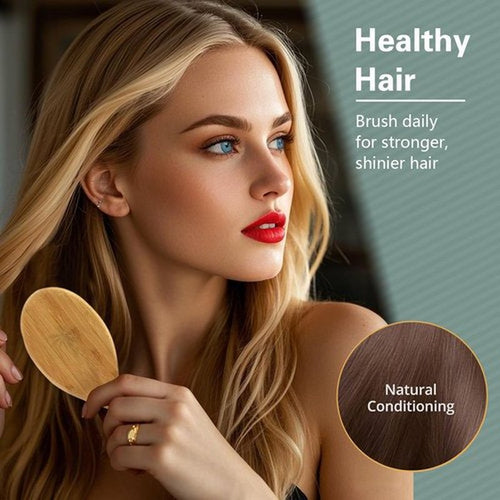 100% Boar Bristle Hair Brush,Hair Brushes for Women & Mens Hair Brush,bamboo hair brush,Restores Hair's Shine and Health,Detangling Brush for Long, Curly or Any Type of Hair