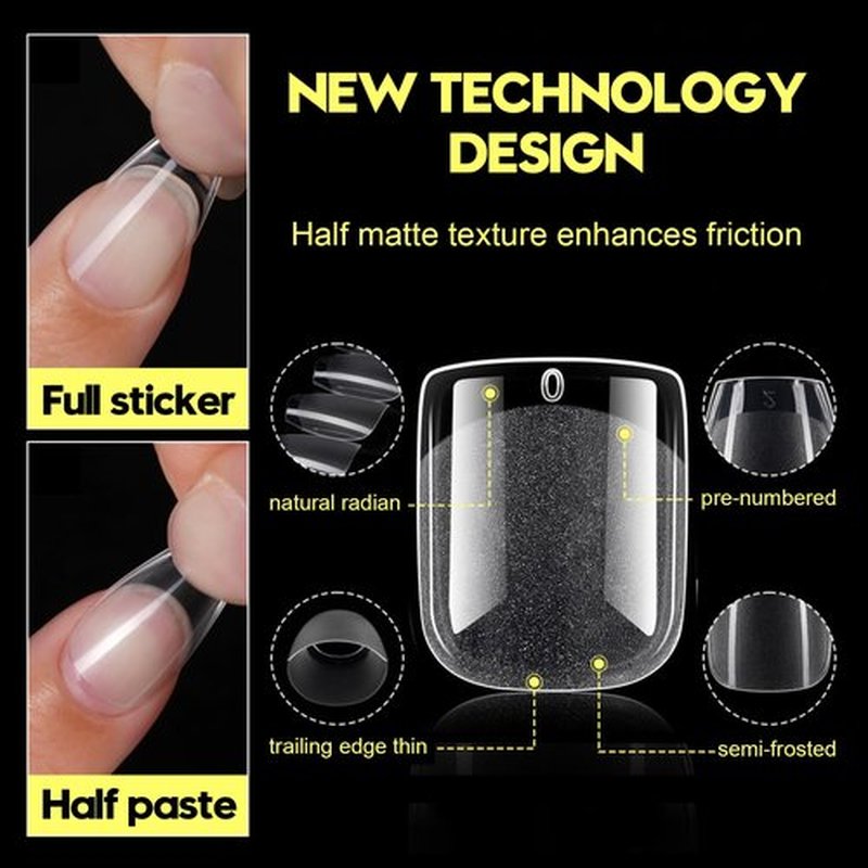Kakufunny 120Pcs Square Press On Nails - Pre-Filed Soft Gel Full Cover Tips, Extra Short 12 Sizes, Half Matte Acrylic for Beginners, Salon & DIY at Home