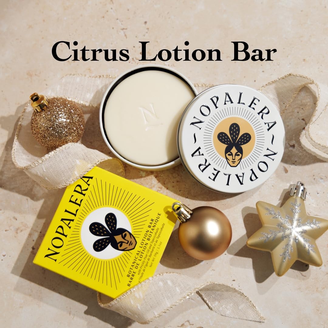 Nopalera Botanical Lotion Bar - Plant-Based Cactus Moisturizer with Prickly Pear Oil & Tangerine Oil, Deeply Moisturizing, Vegan, Natural Citrus Fragrance, 2.2 oz.