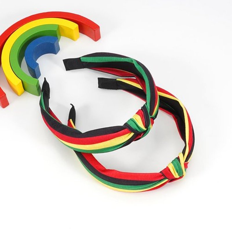 Budsmile Rasta Headbands African Jamaica Juneteenth Headband for Women Girls Elastic knotted Wide Hairband Hair Hoop Yoga Workout Hair Accessories Gifts ﻿