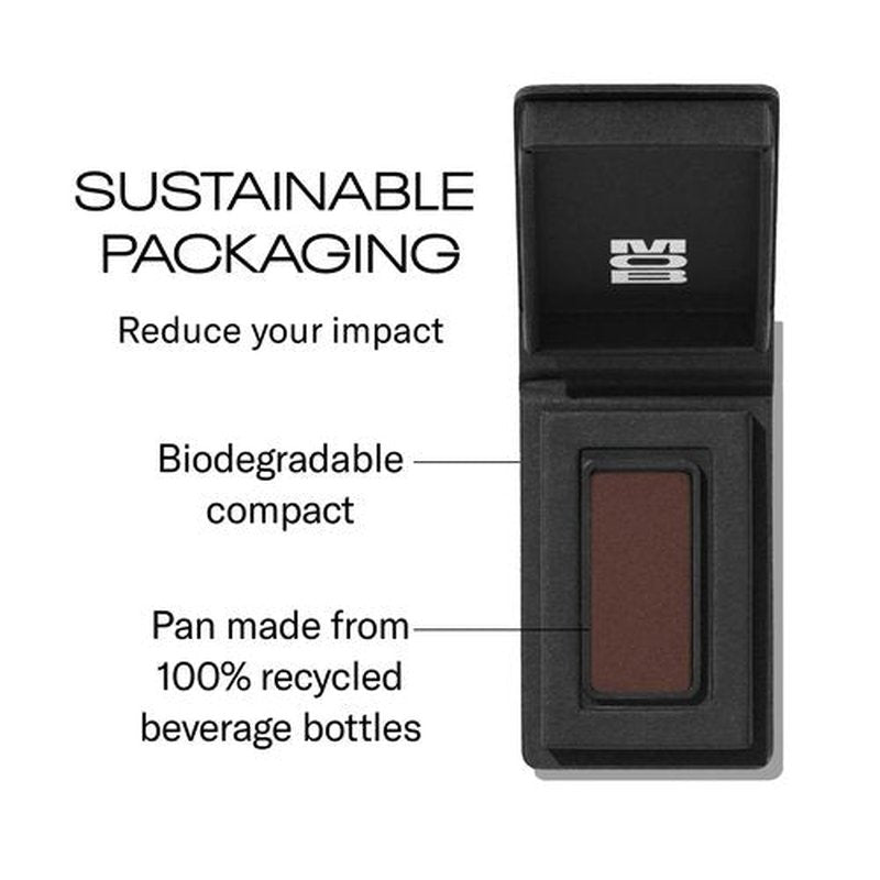 MOB Beauty Eyeshadow M28 Matte Rich Brown Plum – Deep Cool Smoky Shade for Liner, Crease or Outer Corner, Talc-Free Vegan Cruelty-Free Skincare Infused Long Wear Sustainable Refillable Compact