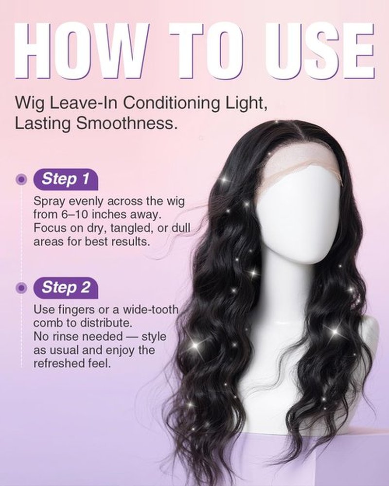 EJW Wig Leave-In Conditioner Spray – Detangles, Smooths & Refreshes – Lightweight, Non-Greasy Formula for Daily Use – For Synthetic & Human Hair – 3.38 fl. oz
