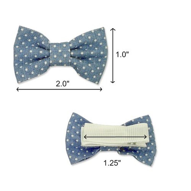 Baby Girl Hair Clips Set, 20 Pcs 2 Inch Blue & White Hair Bows Barrettes Handmade Accessories Alligator Clip for Little Girls Babies Toddlers Child Kids Teens Gifts