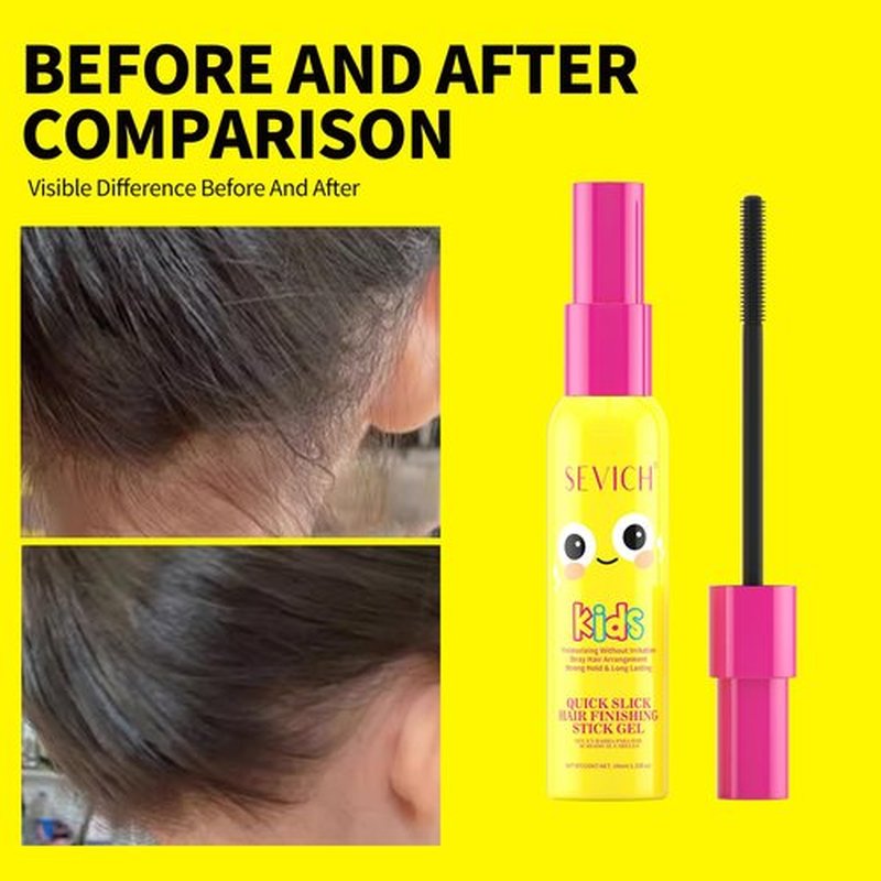 SEVICH Kids Quick Slick Hair Finishing Stick Gel - 40ml Stray Hair Tamer with Dinosaur Design, Gentle Brush-On Formula for Baby Hairs & Flyaways