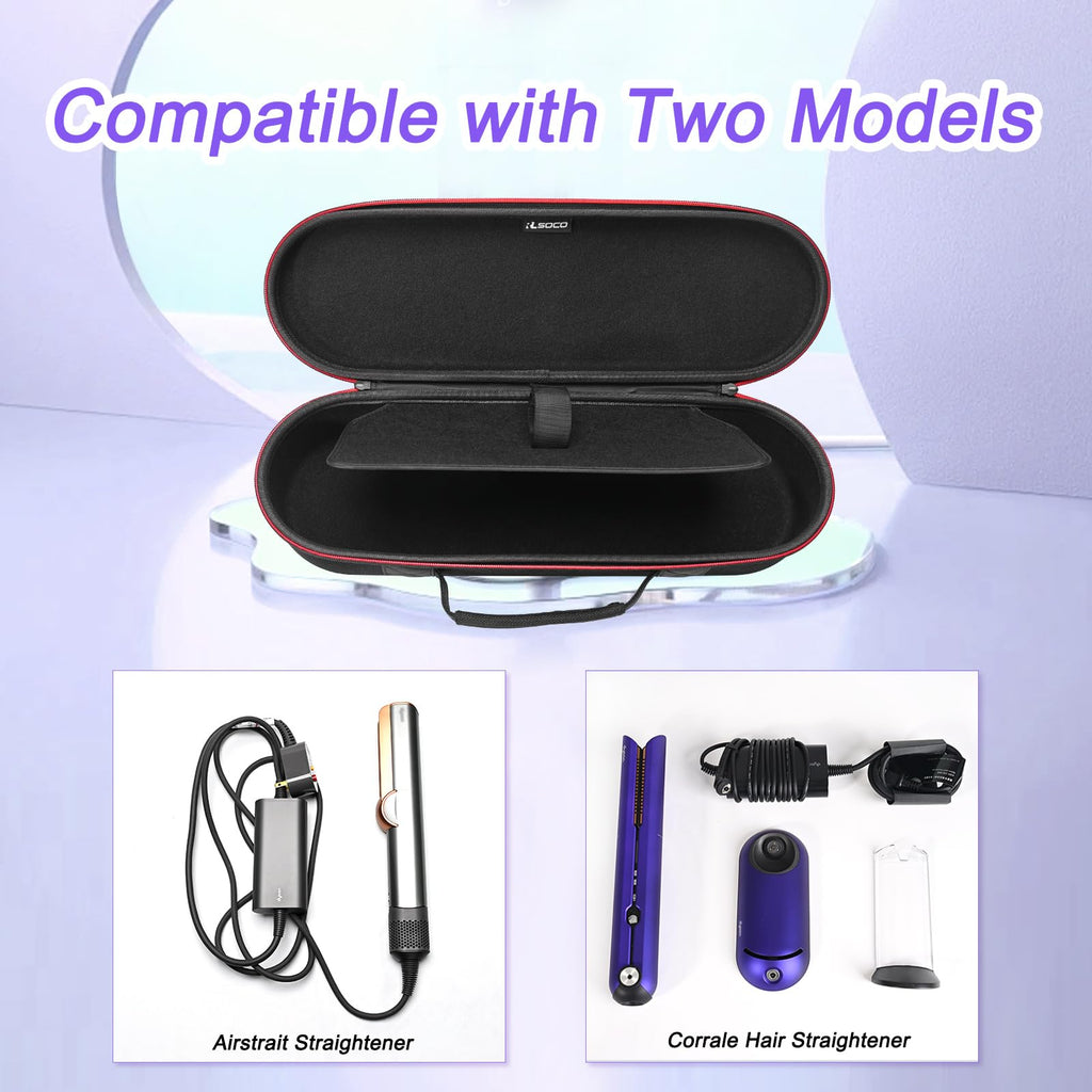 RLSOCO Travel Case for Dyson Airstrait Straightener/Corrale Hair Straightener - Black (Case Only)