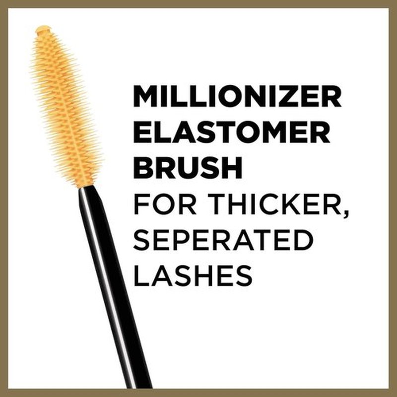 L’Oreal Paris Voluminous Million Lashes Mascara - Waterproof, Collagen-Infused, Black, 0.32 Fl Oz