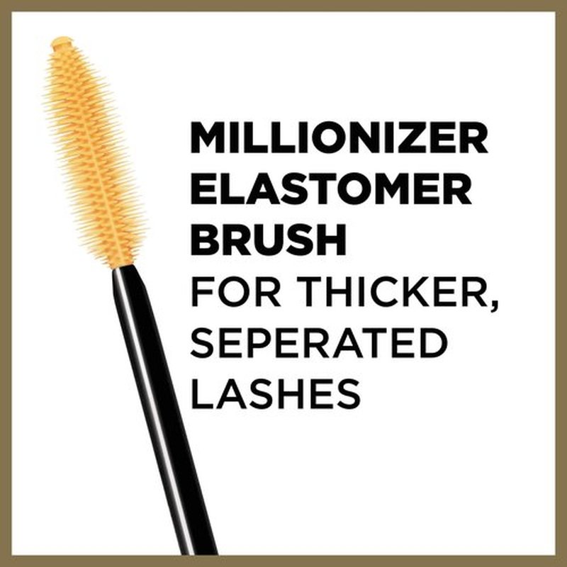 L’Oreal Paris Makeup Voluminous Million Lashes Mascara, Volumizing Collagen Infused Eye Makeup, Amplifying Mascara Brush, Washable, Blackest Black, 0.3 Fl Oz., 2 Count
