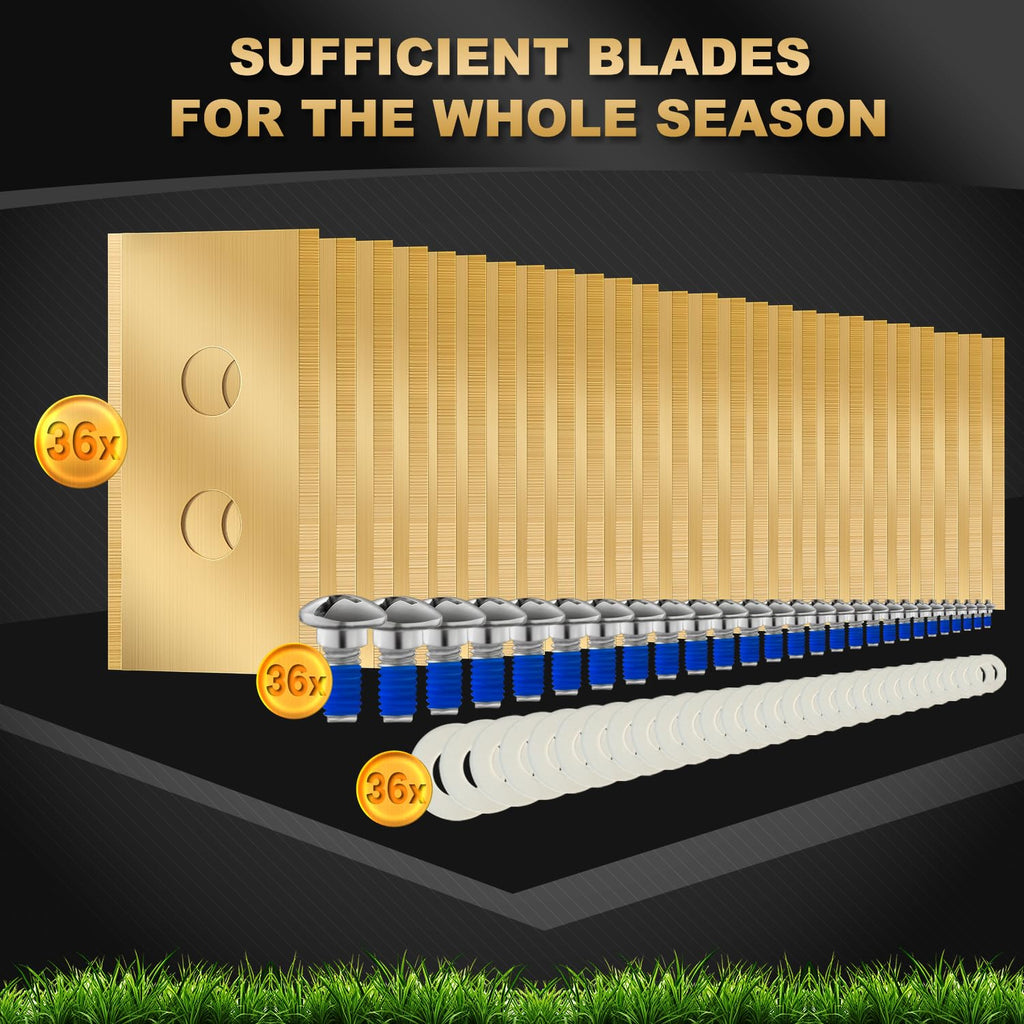 FourShow 36Pcs Replacement Blades Compatible for Mammotion Luba & Yuka All Series, Robust Titanium Replacement Robotic Lawnmower Blades, with Plastic Washers